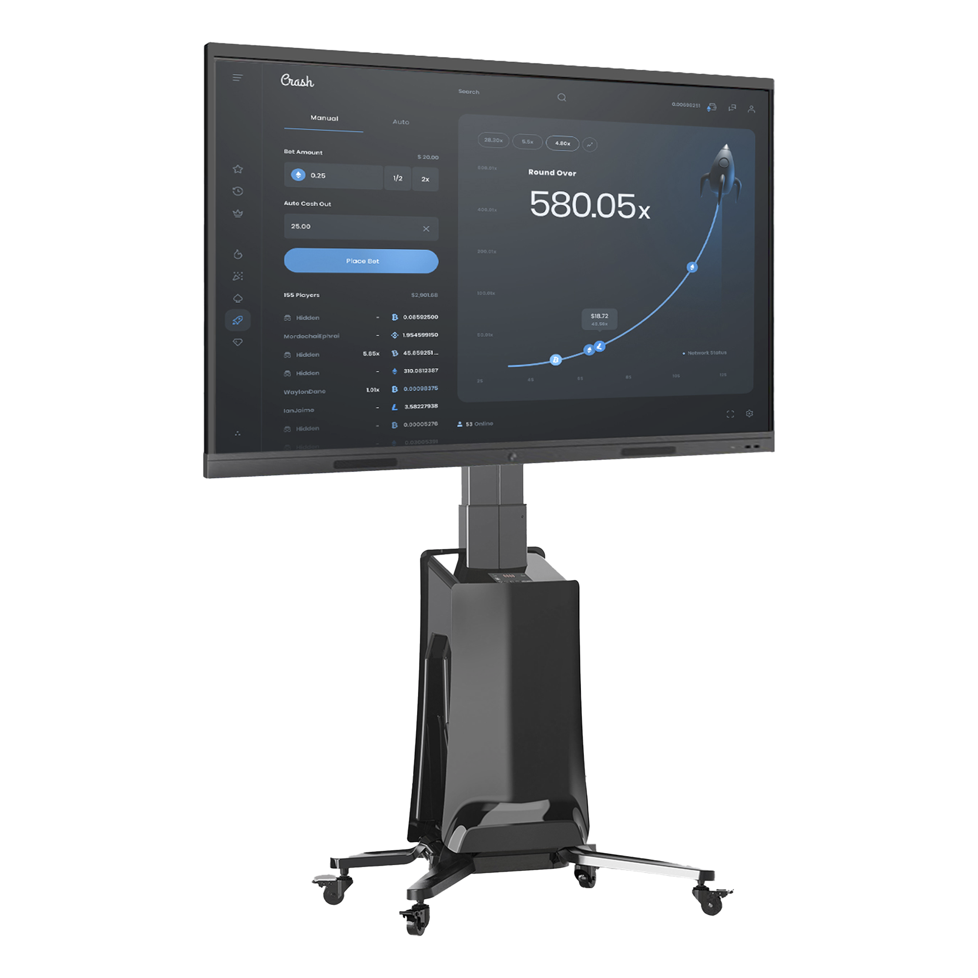 MONTAJE  DE PISO MOVIL PARA PANTALLAS 55-80IN  AJUSTABLE MOTORIZADO MONTAJE  DE PISO MOVIL PARA PANTALLAS 55-80IN  AJUSTABLE MOTORIZADO